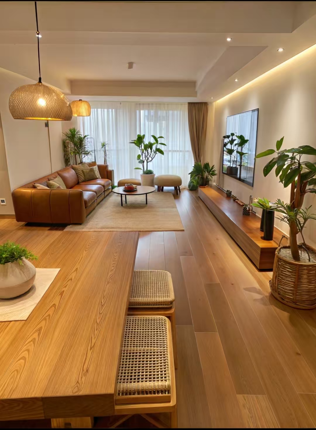 Rumah melamun dalam gaya kayu alami